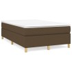 Cama box spring con colchón tela marrón oscuro 120x190 cm