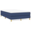 Cama box spring con colchón tela azul 120x190 cm