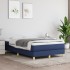 Cama box spring con colchón tela azul 120x190