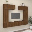 Set de muebles para TV 6 pzas madera contrachapada roble marrón