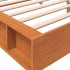 Estructura de cama madera maciza pino marrón cera 180x200