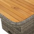 Mesa de jardín ratán PE y madera acacia gris 110x110x71