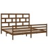 Estructura de cama madera maciza de pino marrón miel 200x200