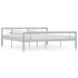 Estructura de cama de metal gris y blanco 180x200