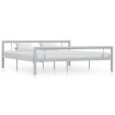 Estructura de cama de metal gris y blanco 180x200 cm