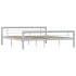 Estructura de cama de metal gris y blanco 180x200