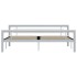 Estructura de cama de metal gris y blanco 180x200