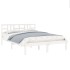 Estructura de cama madera maciza blanca King Size 150x200