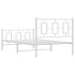 Estructura cama metal con cabecero y pie cama blanca 100x200