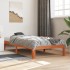 Estructura de cama madera maciza de pino marrón cera 90x190