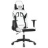 Silla gaming de masaje cuero sintético blanco y