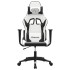 Silla gaming de masaje cuero sintético blanco y