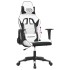 Silla gaming de masaje cuero sintético blanco y