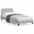 Estructura de cama con cabecero terciopelo gris claro 90x200