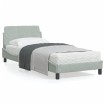 Estructura de cama con cabecero terciopelo gris claro 90x200 cm