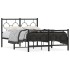 Estructura de cama con cabecero y pie metal negro 120x190