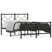 Estructura de cama con cabecero y pie metal negro 120x190 cm