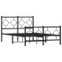 Estructura de cama con cabecero y pie metal negro 120x190