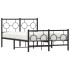 Estructura de cama con cabecero y pie metal negro 120x190