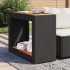 Mesa auxiliar jardín tapa madera ratán PE negro 100x40x75