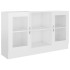 Vitrina de madera contrachapada blanco brillo 120x30,5x70