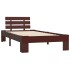 Estructura de cama madera maciza pino marrón oscuro 100x200