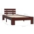 Estructura de cama madera maciza pino marrón oscuro 100x200