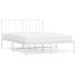 Estructura de cama de metal con cabecero blanca 135x190