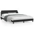 Estructura cama cabecero cuero sintético negro blanco