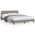 Estructura de cama con cabecero de tela gris taupe 160x200