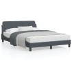 Estructura cama con cabecero terciopelo gris oscuro 140x190 cm