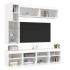 Mueble de pared de TV con luces LED 7 piezas