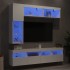 Mueble de pared de TV con luces LED 7 piezas