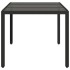 Mesa de jardín superficie de vidrio ratán PE negro 150x90x75