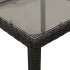 Mesa de jardín superficie de vidrio ratán PE negro 150x90x75