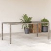 Mesa de jardín superficie de vidrio ratán PE gris 190x90x75 cm