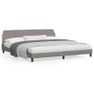 Estructura de cama con cabecero de tela gris taupe 200x200 cm