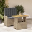 Set comedor de jardín 2 pzas con cojines ratán sintético beige