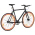 Bicicleta de piñón fijo negro y naranja 700c 51