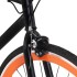 Bicicleta de piñón fijo negro y naranja 700c 51