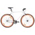 Bicicleta de piñón fijo blanco y naranja 700c 55