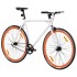 Bicicleta de piñón fijo blanco y naranja 700c 55