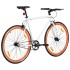 Bicicleta de piñón fijo blanco y naranja 700c 55