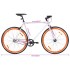 Bicicleta de piñón fijo blanco y naranja 700c 55