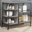 Carrito de cocina madera ingeniería gris Sonoma 100x45x89,5 cm