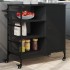 Carrito de cocina madera de ingeniería negro 87,5x38,5x84,5