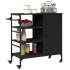 Carrito de cocina madera de ingeniería negro 87,5x38,5x84,5