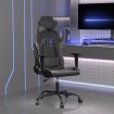 Silla gaming de masaje cuero sintético negro y gris