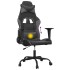 Silla gaming de masaje cuero sintético negro y