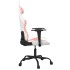 Silla gaming de masaje cuero sintético blanco y